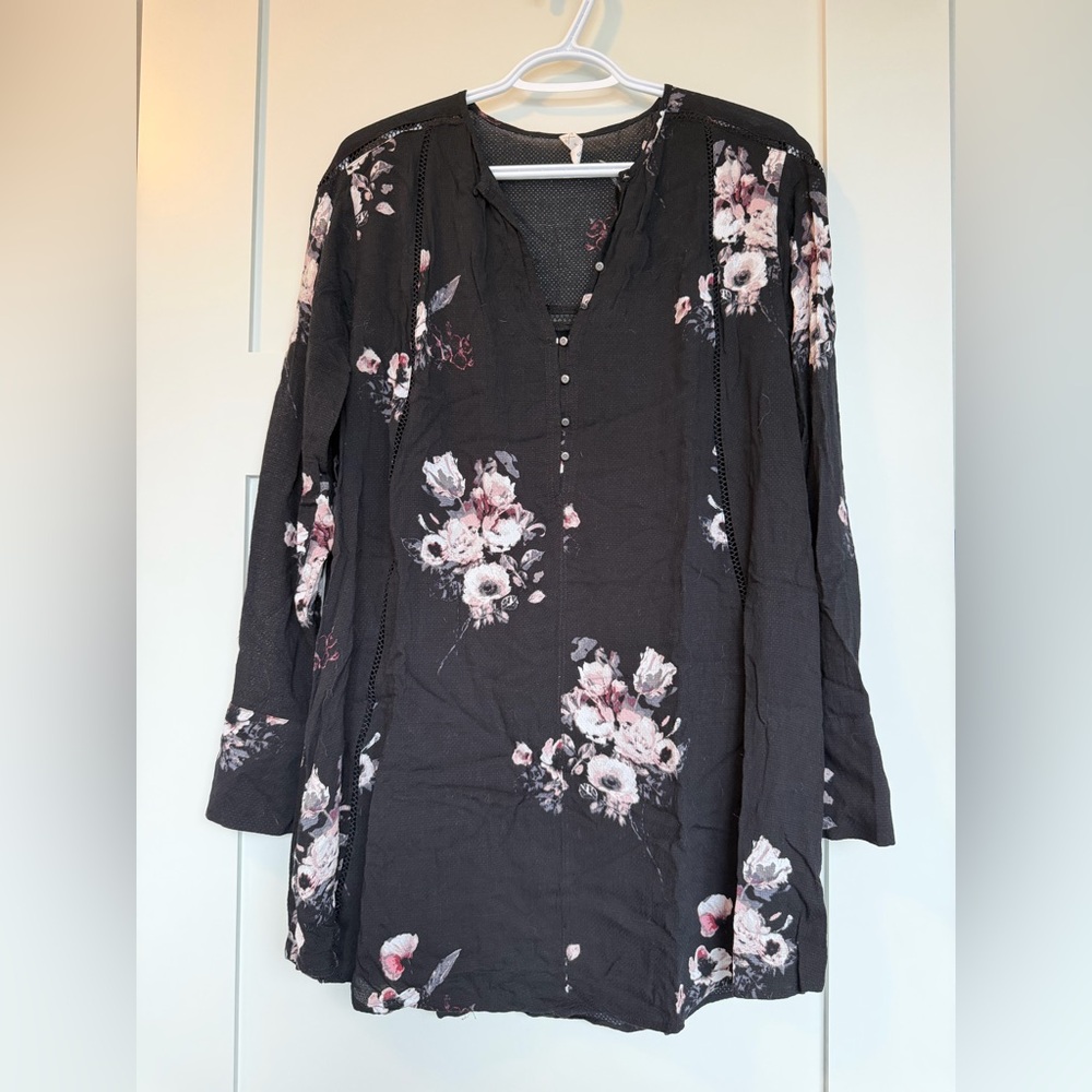 Black Floral Dress with Details